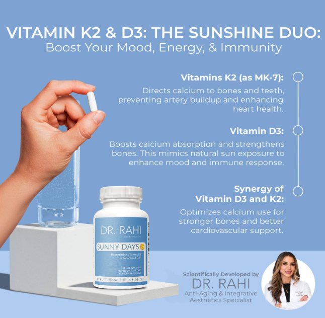 Sunny Days Vitamins K2 and D3 Supplement